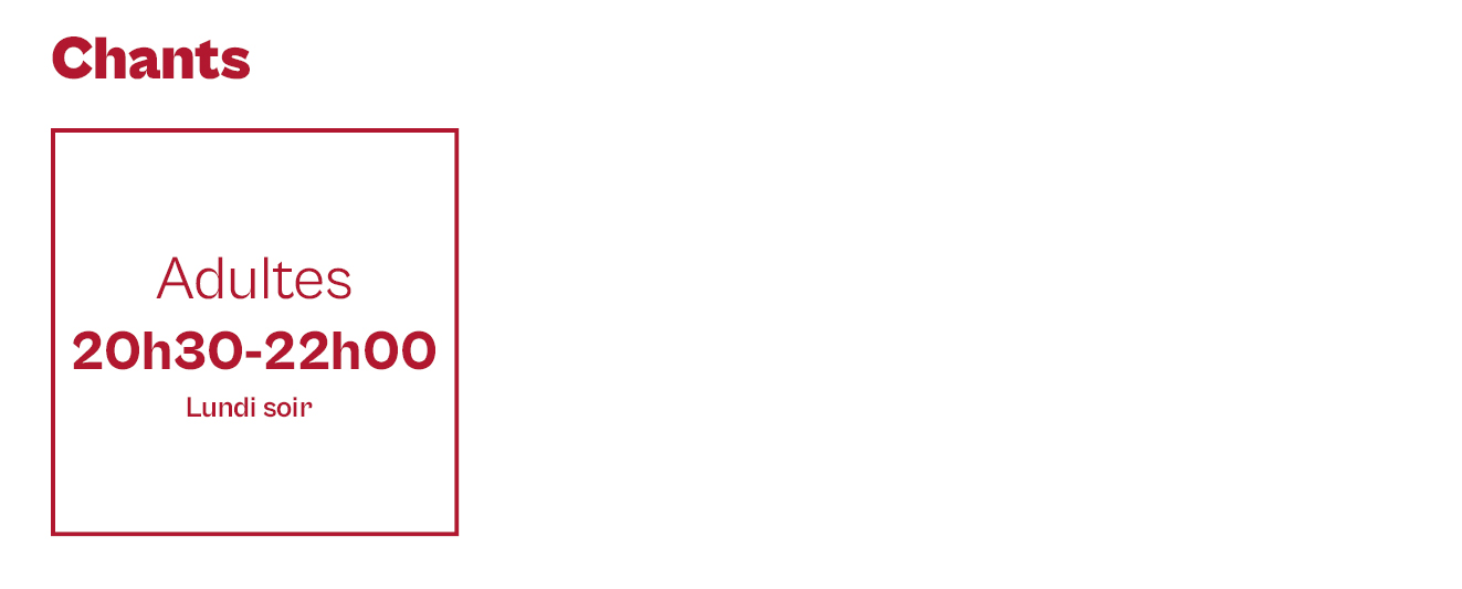 Image indiquant les horaires des cours de chants