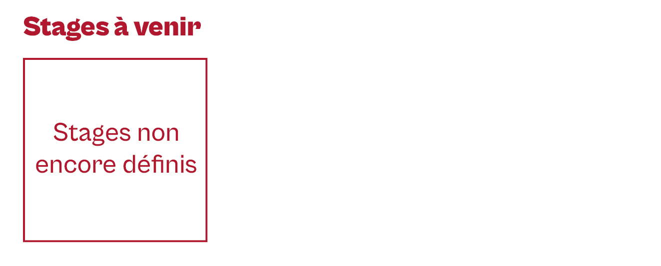 Image indiquant les horaires des stages à venir